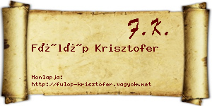Fülöp Krisztofer névjegykártya