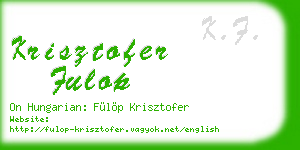 krisztofer fulop business card